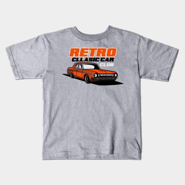 RETRO CLASSIC CAR CLUB Kids T-Shirt by beanbeardy